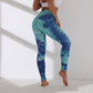 High waist hip tight tie-dye track pants