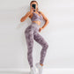 Slim Leopard Print Fitness Yoga Sports Bra And Pants Set