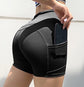 High waist hip yoga shorts women&