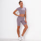 Short Sleeve Yoga Suit Sports Running Fitness Pants