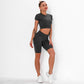 Short Sleeve Yoga Suit Sports Running Fitness Pants