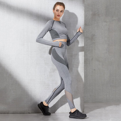 Fashion long sleeve sexy gym suit