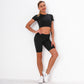 Short Sleeve Yoga Suit Sports Running Fitness Pants