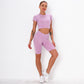 Short Sleeve Yoga Suit Sports Running Fitness Pants