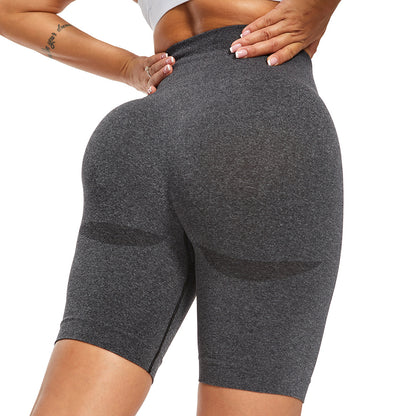 Seamless high waist sports yoga fitness smiley shorts